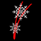 Светодиодная консоль «Две снежинки» (300х170см, статика, IP68, уличная) красный и белый