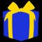 Объемная фигура «Подарочная коробка» (75х75см, 3D) синий и золото