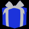 Объемная фигура «Подарочная коробка» (75х75см, 3D) синий и серебо