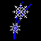 Светодиодная консоль «Две снежинки» (300х170см, статика, IP68, уличная) синий и белый