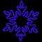 Снежинка из неона «Сказочная» (72х72см, IP68, уличная) синий